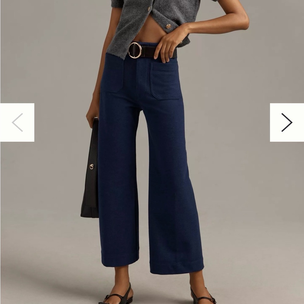 THE COLETTE BRUSHED KNIT CROP WIDE-LEG PANTS BY MAEVE